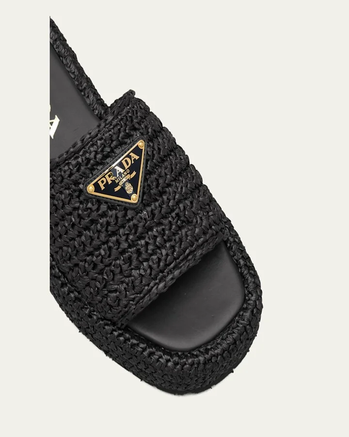 Raffia Single-Band Platform Slides - Image 10