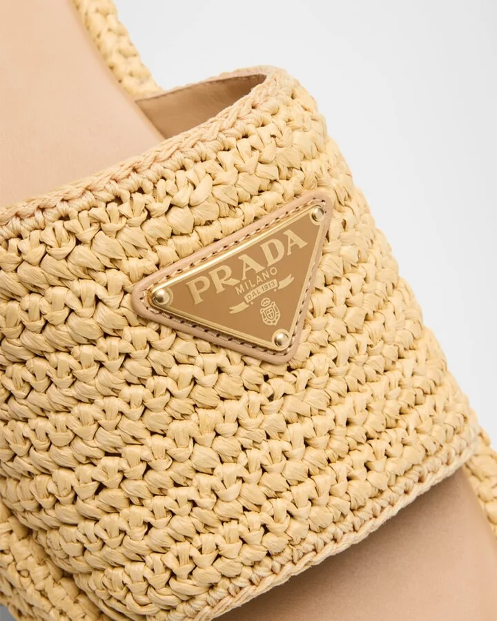 Raffia Single-Band Platform Slides - Image 3
