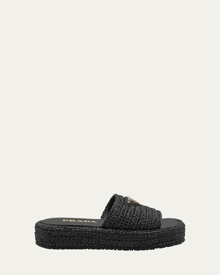 Raffia Single-Band Platform Slides