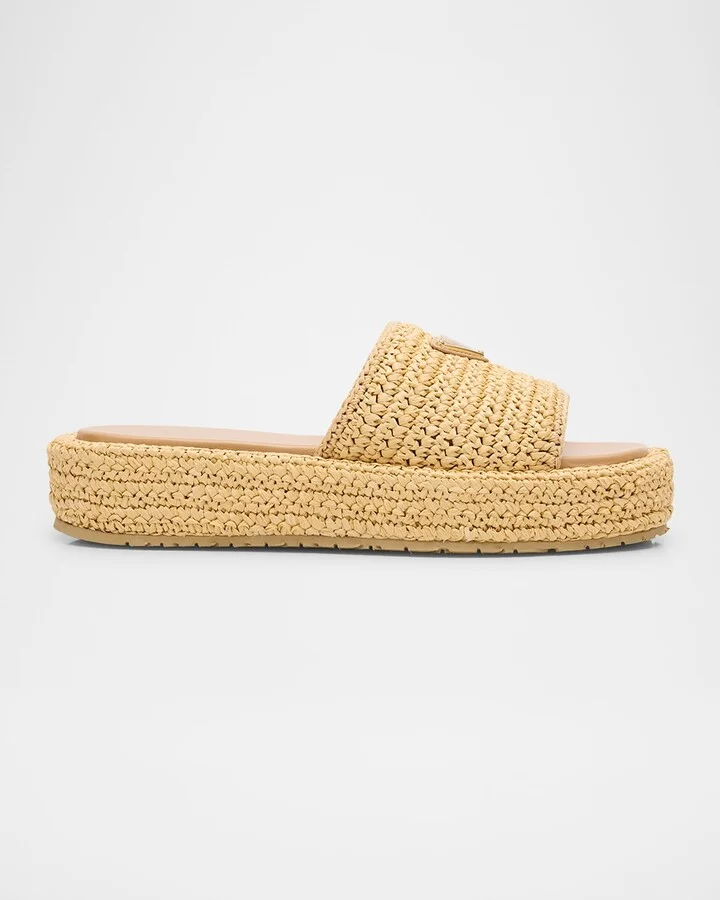 Raffia Single-Band Platform Slides