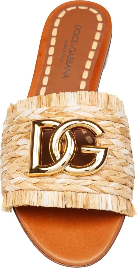 Raffia Slipper With Logo - Image 3