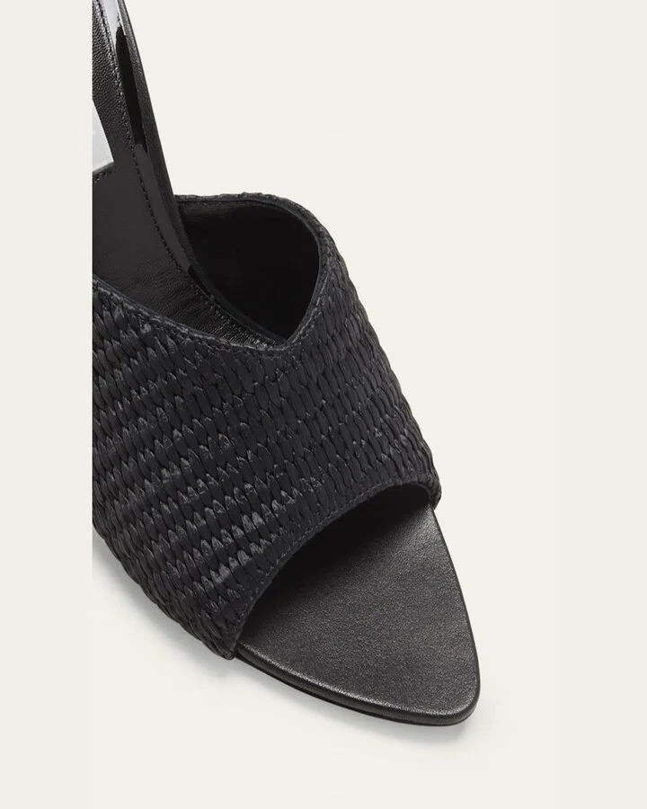 Raffia Stiletto Mule Sandals - Image 3