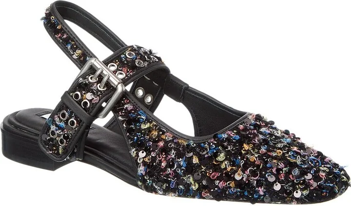 Rag & Bone Astra Boucle & Leather Slingback Flat