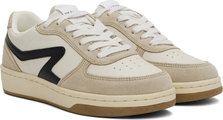 rag & bone Beige Retro Court Leather Sneakers - Image 4