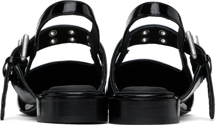 rag & bone Black Astra Leather Slingback Ballerina Flats - Image 2