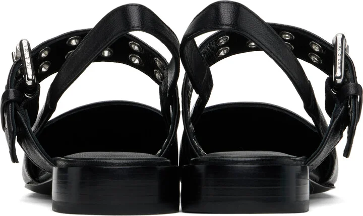 rag & bone Black Astra Leather Slingback Slippers - Image 2
