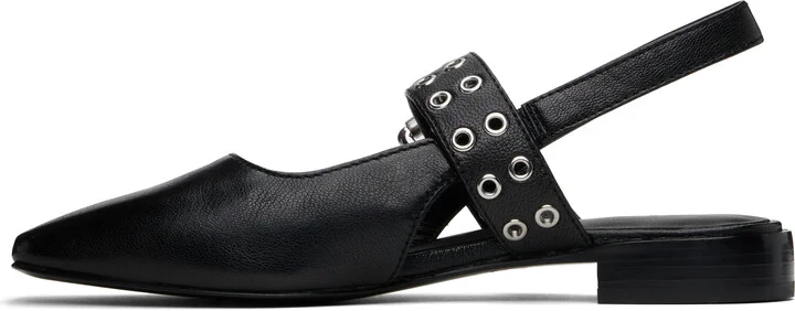 rag & bone Black Astra Leather Slingback Slippers - Image 3