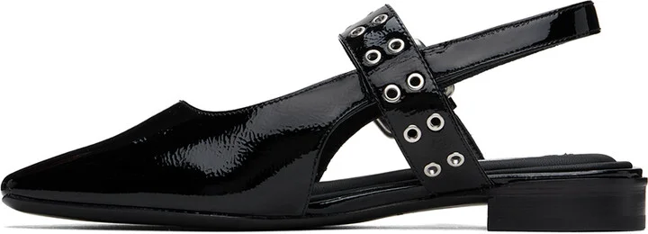 rag & bone Black Astra Slingback Ballerina Flats - Image 3