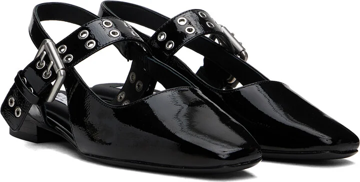 rag & bone Black Astra Slingback Ballerina Flats - Image 4