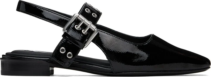 rag & bone Black Astra Slingback Ballerina Flats