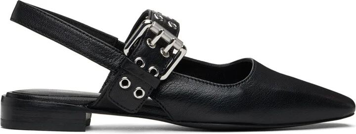 rag & bone Black Astra Slingback Slippers