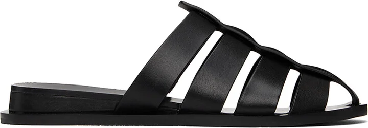 rag & bone Black Beau Fisherman Slides
