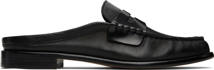rag & bone Black Carter Leather Mule Loafers