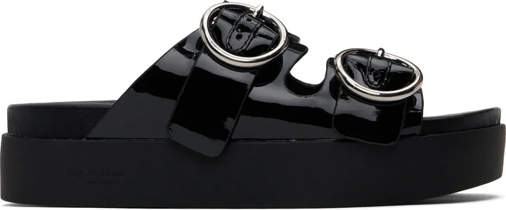 rag & bone Black Geo Platform Sandals