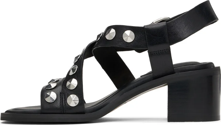 rag & bone Black Geo Stud Block Heeled Sandals - Image 3