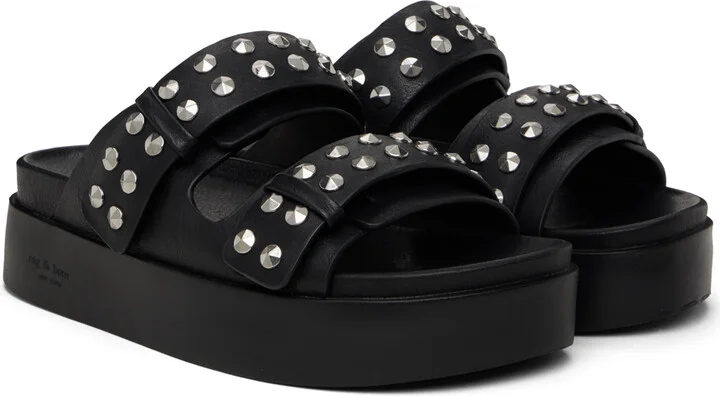 rag & bone Black Geo Stud Platform Sandal - Image 4