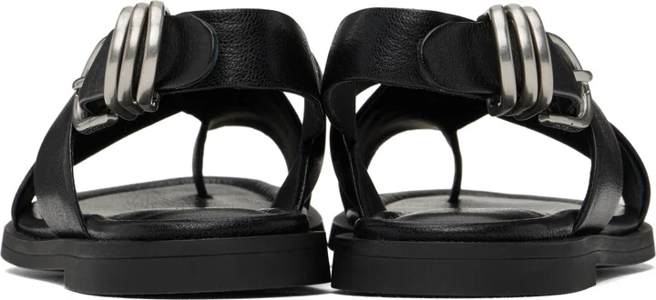 rag & bone Black Gia Leather Crossover Sandals - Image 2