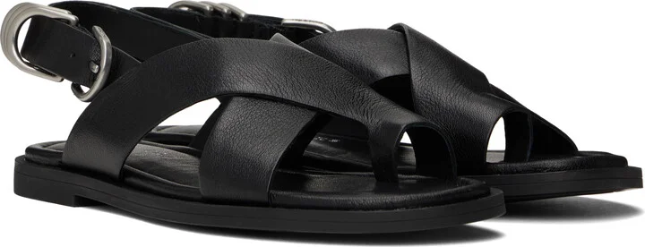 rag & bone Black Gia Leather Crossover Sandals - Image 4