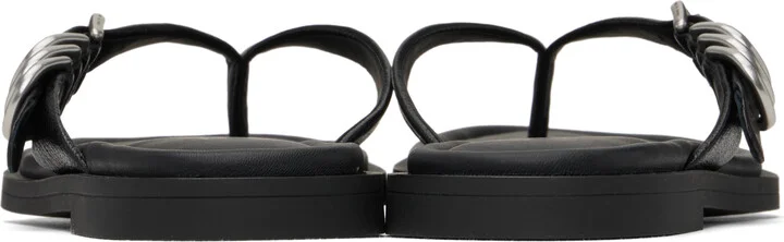 rag & bone Black Gia Leather Thong Sandals - Image 2