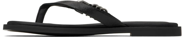 rag & bone Black Gia Leather Thong Sandals - Image 3