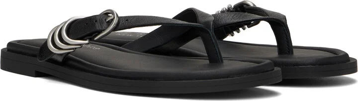 rag & bone Black Gia Leather Thong Sandals - Image 4