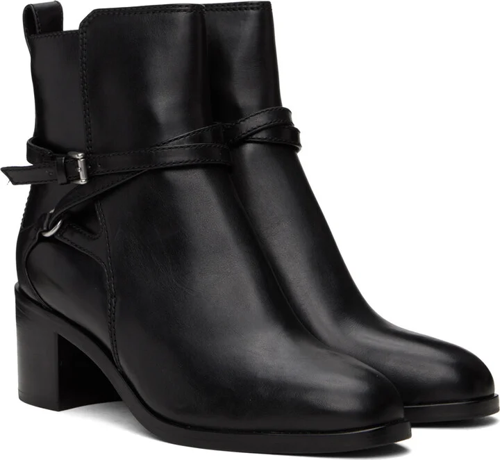 rag & bone Black Hazel Buckle Boots - Image 4