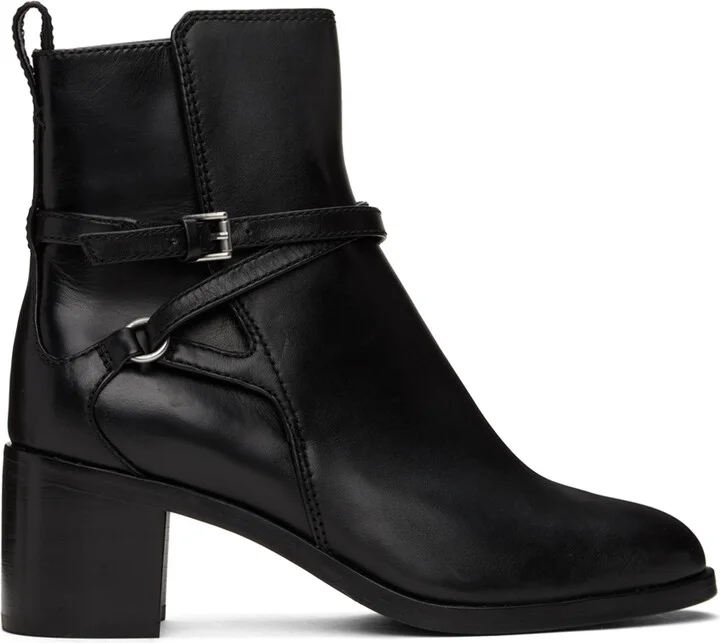 rag & bone Black Hazel Buckle Boots