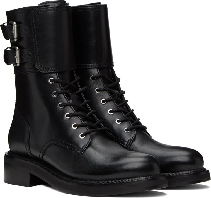 rag & bone Black RB Moto Lace-Up Boot - Image 4