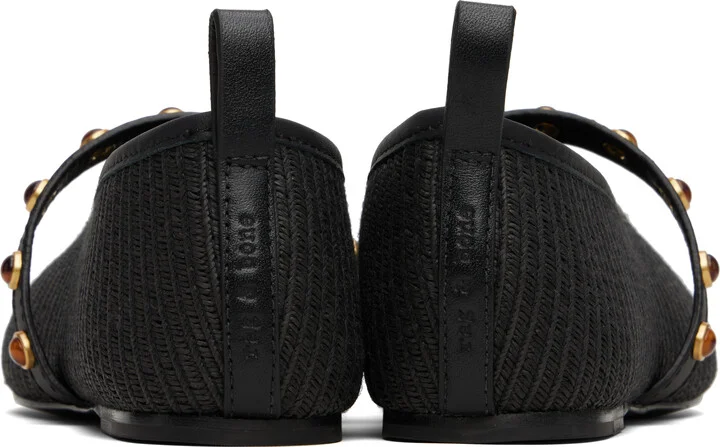 rag & bone Black Spire Straw Mary Jane Ballerina Flats - Image 2