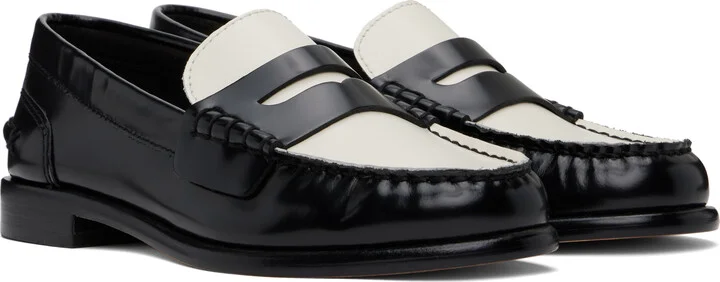 rag & bone Black & White Carter Leather Loafers - Image 4