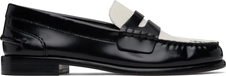 rag & bone Black & White Carter Leather Loafers