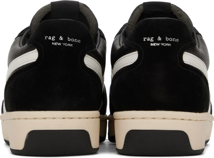 rag & bone Black & White Retro Court Sneakers - Image 2