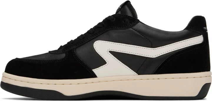 rag & bone Black & White Retro Court Sneakers - Image 3