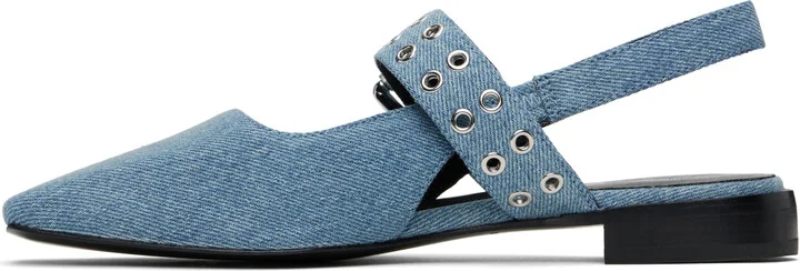 rag & bone Blue Astra Slingback Ballerina Flats - Image 3