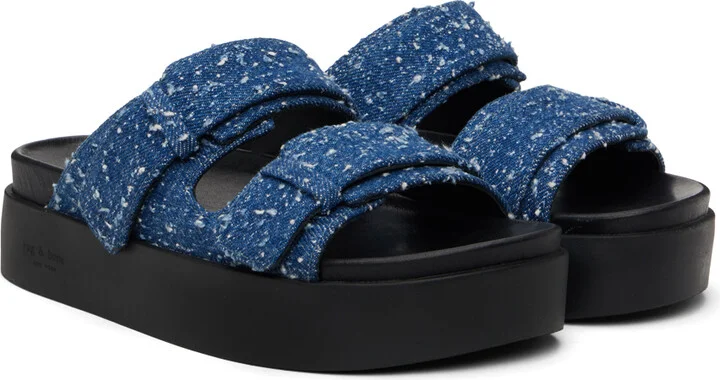 rag & bone Blue Geo Platform Sandals - Image 4