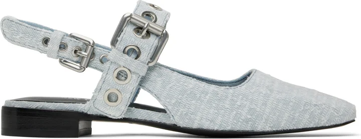 rag & bone Blue Moto Astra Slingback Slippers