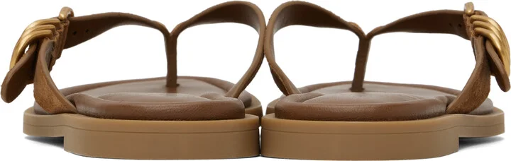 rag & bone Brown Gia Italian Suede Thong Sandals - Image 2
