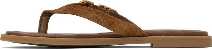 rag & bone Brown Gia Italian Suede Thong Sandals - Image 3