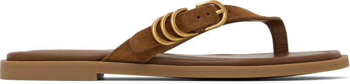 rag & bone Brown Gia Italian Suede Thong Sandals