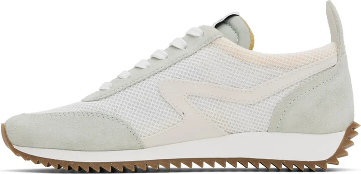 rag & bone Off-White & Green Retro Runner Sneakers - Image 3