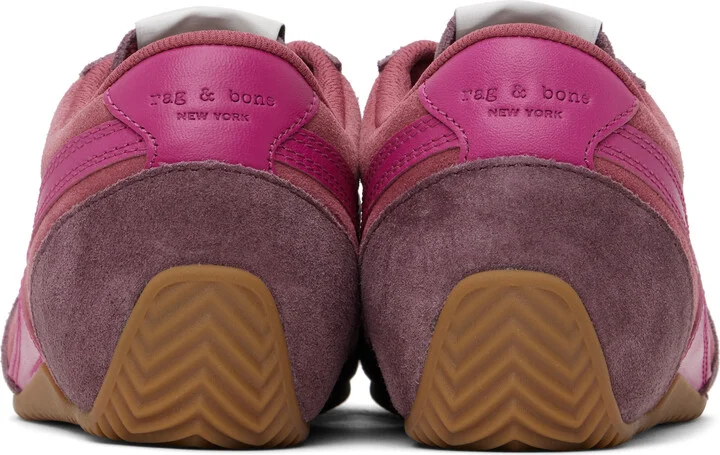 rag & bone Pink & Purple Suede Ultra Slim Retro Runner Sneakers - Image 2