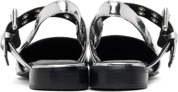 rag & bone Silver Astra Slingback Slippers - Image 2
