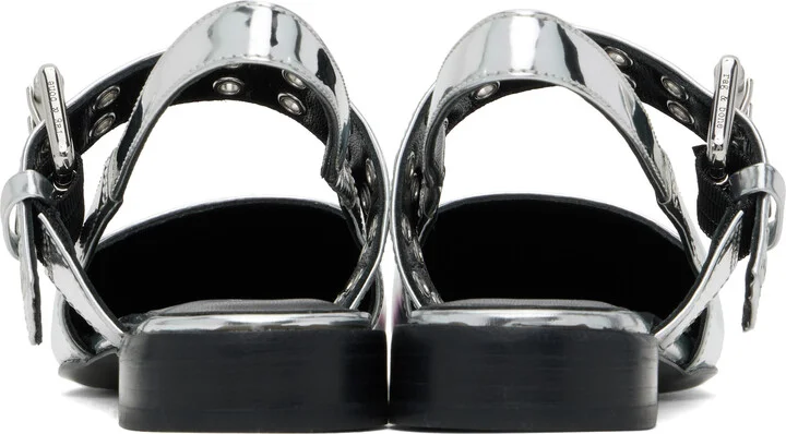 rag & bone Silver Astra Slingback Slippers - Image 2