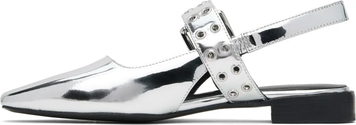 rag & bone Silver Astra Slingback Slippers - Image 3