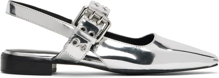 rag & bone Silver Astra Slingback Slippers