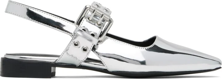 rag & bone Silver Astra Slingback Slippers