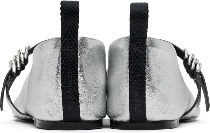 rag & bone Silver & Black Spire Mary Jane Ballerina Flats - Image 2