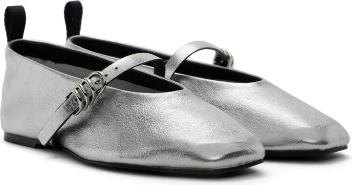 rag & bone Silver & Black Spire Mary Jane Ballerina Flats - Image 4