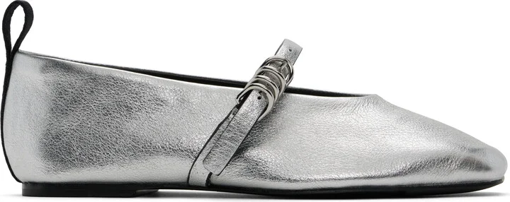 rag & bone Silver & Black Spire Mary Jane Ballerina Flats