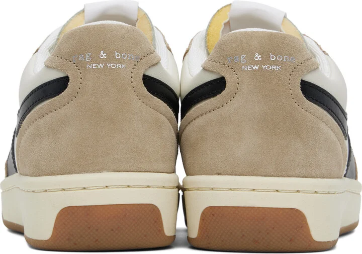 rag & bone Taupe & Off-White Retro Court Sneakers - Image 2